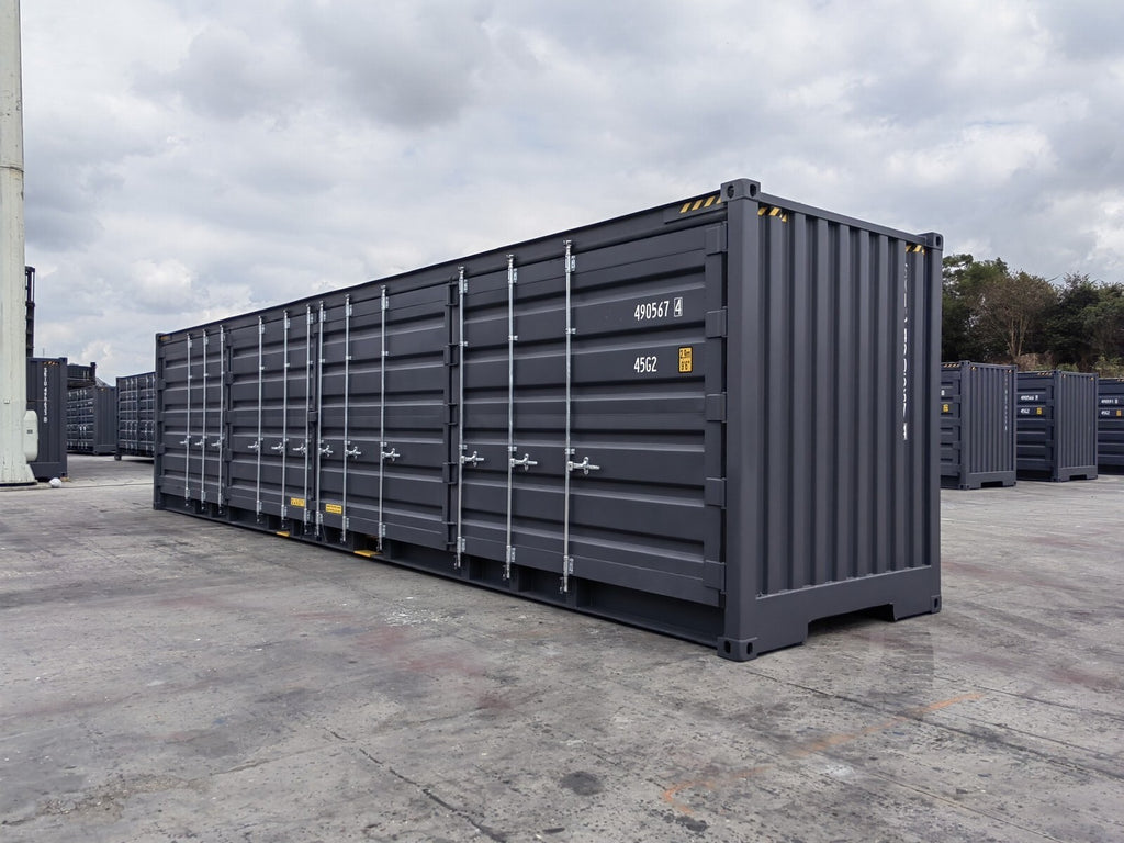 Container 40 piedi HC Open Side / Side Door (apertura laterale), pari al nuovo, 7035, 7015