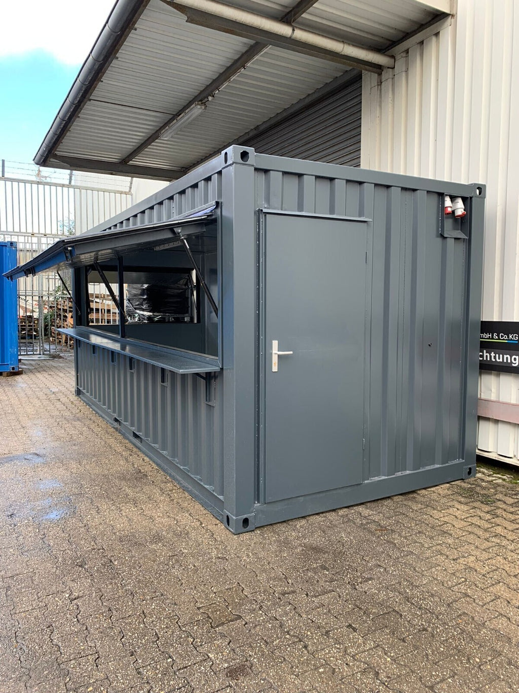 Chiosco/Container di vendita da 20 piedi, nuovo (adatto per fiere, mercati, stand, ecc.)