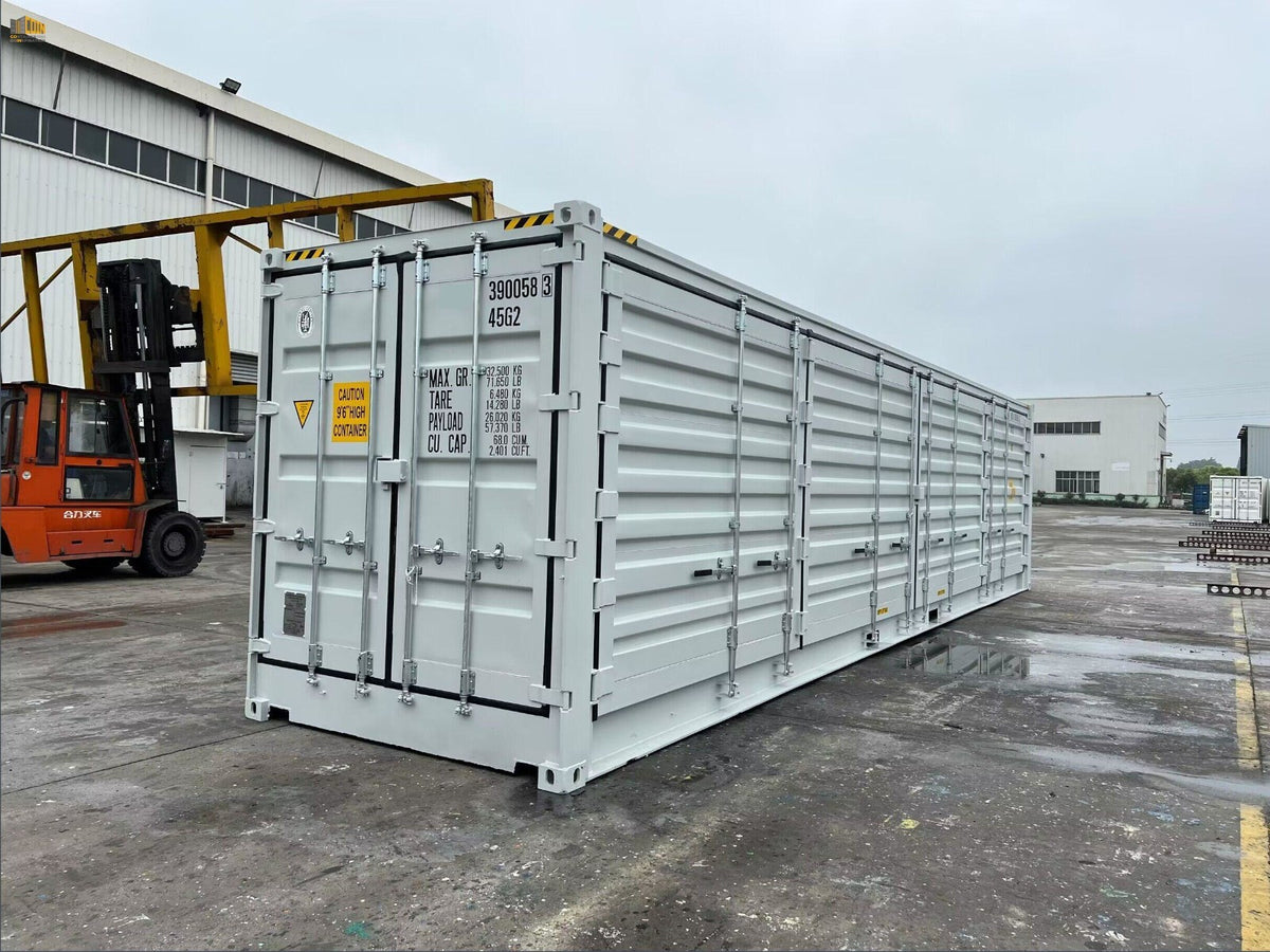 Container 40 piedi HC Open Side / Side Door (apertura laterale), pari al nuovo, 7035, 7015