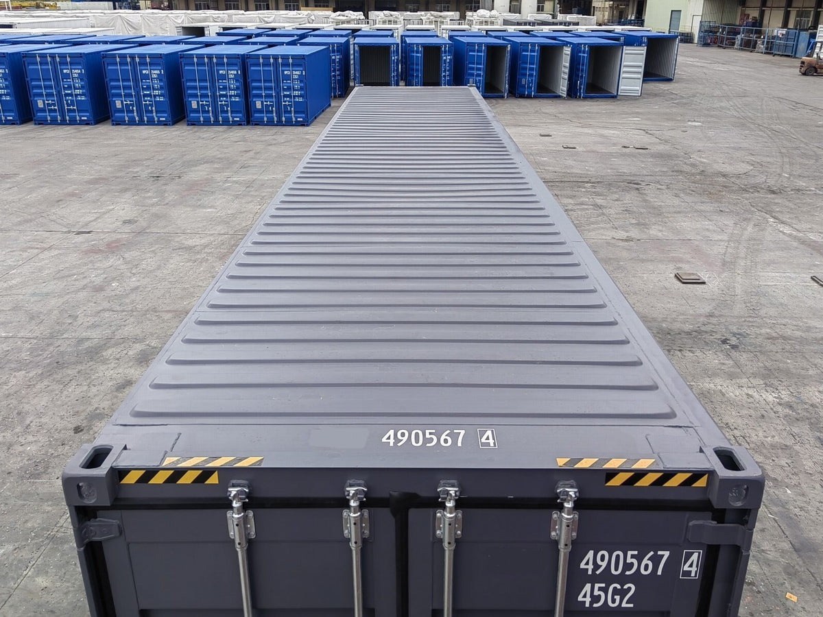 Container 40 piedi HC Open Side / Side Door (apertura laterale), pari al nuovo, 7035, 7015
