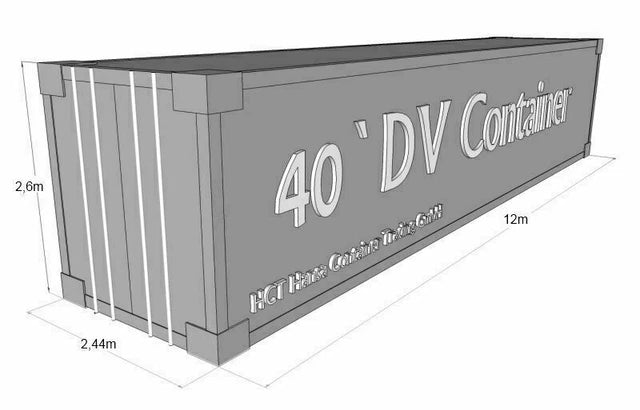 Container marittimo 40' DV (standard) pari al nuovo, colore RAL 7035 – container da stoccaggio / container marittimo